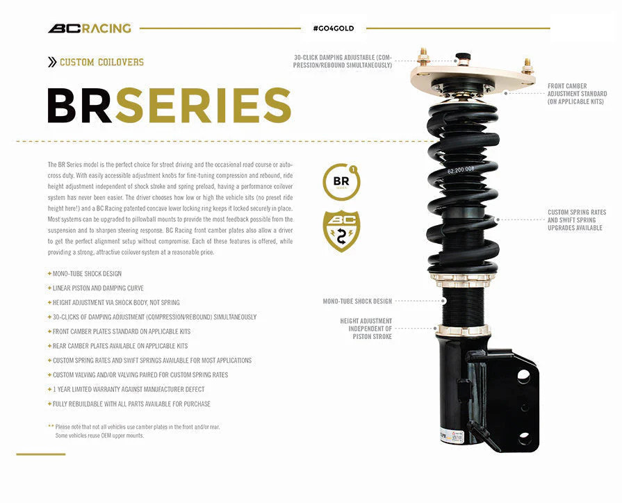 BC Racing Coilovers Shock Spring Kit For 05-17 Aston Martin V8 Vantage (RWD)
