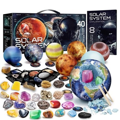 EDUMAN Gemstone Dig Kit - Dig It Up 40 Real Gems & Crystals with Mining Kit T...