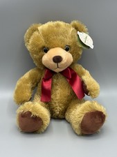 First  Main Minikies Teddy Bear Plush W/ Ribbon Bow 12 Inch Stuffed Animal
