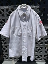 Vintage Wrangler short-sleeve striped work shirt Made In USA