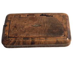 GEORGIAN Burl Wood Snuff Box c. 1780–1820 — Hinged Lid —Treen Pocket Tobacco Box