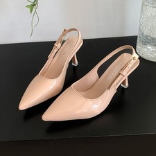 Womens Pointed Toe High Heel Slingback Pumps Elegant Party Office Shoes