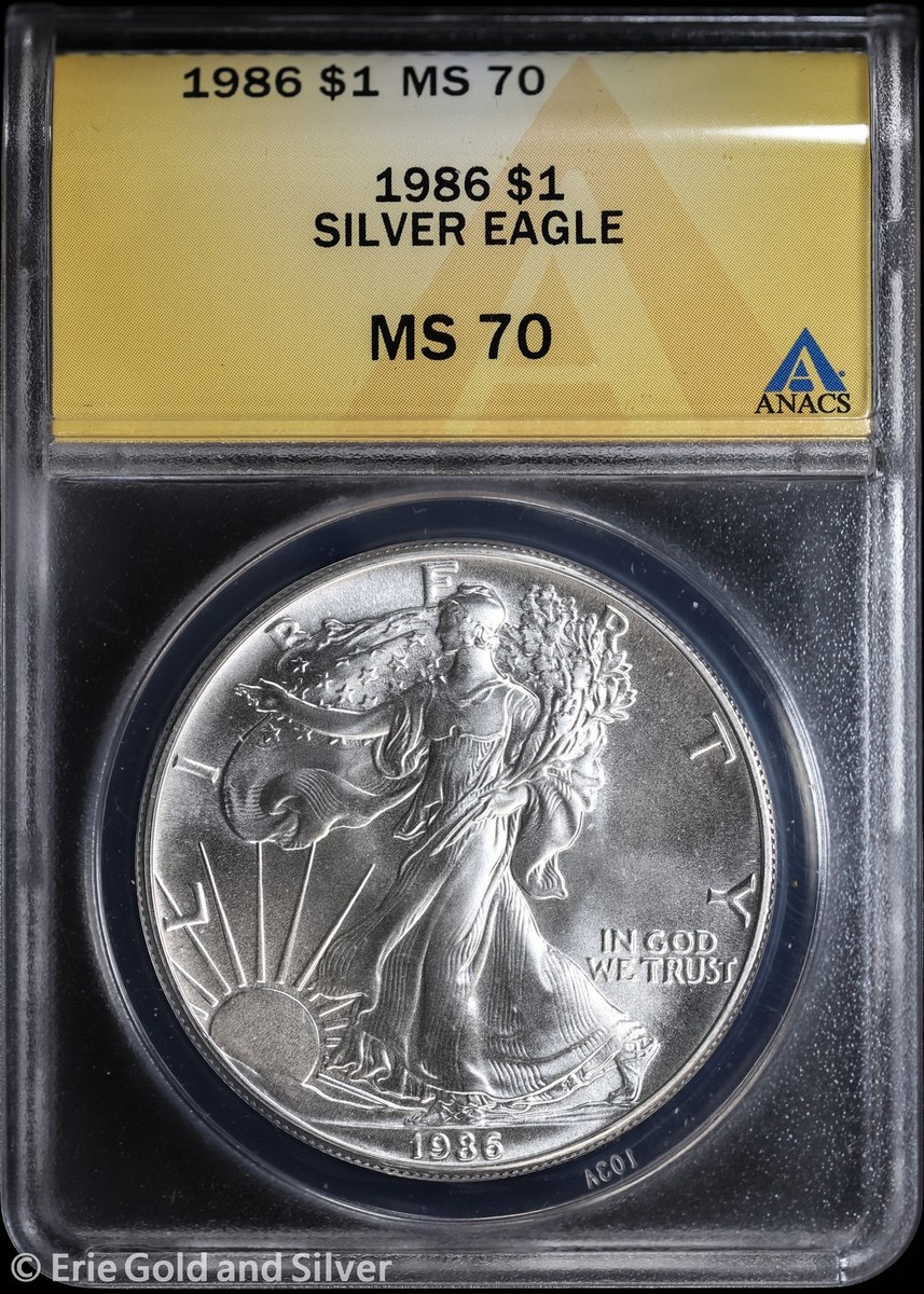 【超レア】スコットランド代表　1986年 1986 $1 American Silver Eagle ANACS MS 70 | Uncirculated UNC BU | eBay