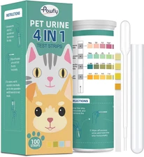 Pawfly Urine Test Strips, 100 Strips, Pet Urine Testing Strips for Ketone, Gluco