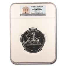 2011 5 oz Silver ATB Vicksburg MS-69 DPL NGC (Early Release)