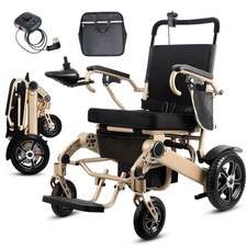 Sedia a Rotelle Elettrica Pieghevole per Adulti, Batteria 24AH, Motore 700W,48+km