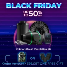 Mars Hydro Ifresh 4"Inline Fan Carbon Filter Kit Smart APP Control for Grow Tent