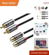 RCA Extension Cable 20 Feet Gold Plated Copper Stereo Audio Connectors Tangle...