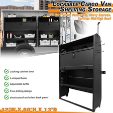 42''X60''X13'' Cargo Van Shelving  Lockable Door For Mid/high Roof Ford Transit
