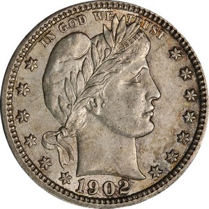 1902-P Barber Quarter Choice AU/BU Superb Eye Appeal Strong Strike