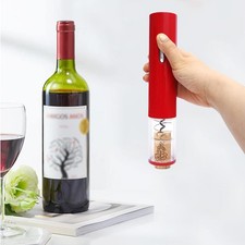 Automatic Electric Wine Bottle Corkscrew Opener w/ Foil Cutter Stainless Steel
