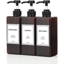 Shampoo and Conditioner Dispenser, Refillable Shampoo and Conditioner Bottles Se