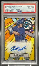 Matt Shaw 2023 Bowman Draft #BGA-MS Glass Auto /99 PSA 10 Rookie Prospect Cubs