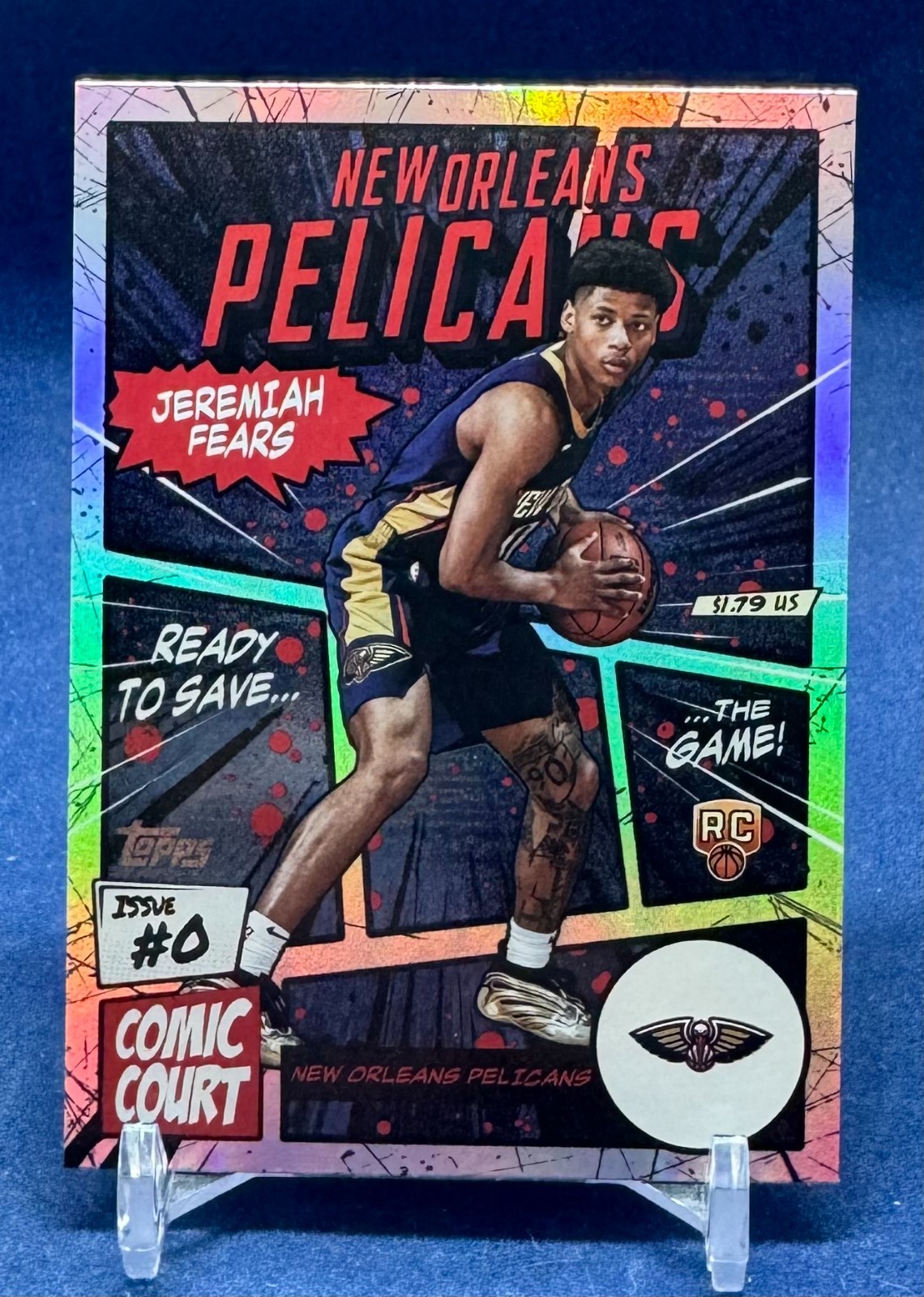 2025-26 Topps Basketball Pelicans RC Jeremiah Fears Comic Court Case Hit SSP