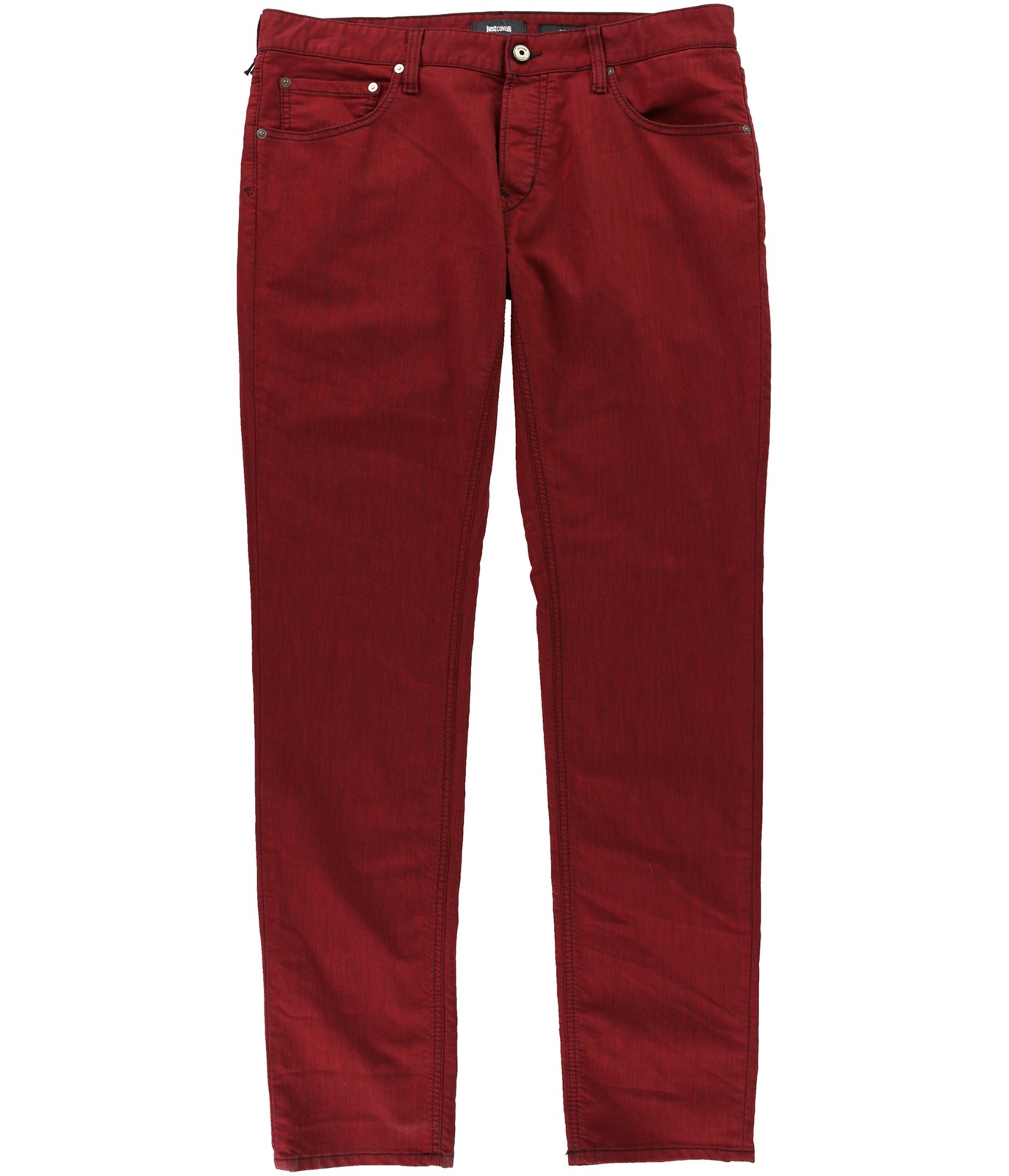 Мужские джинсы Just Cavalli с контрастной строчкой облегающие фигуру Красные 32 Вт x 34 Л 20790₽