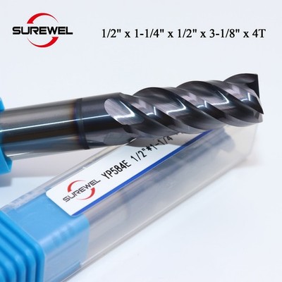1PCS NEW 1/2'' 4Flute AITiCrN Coating Solid Carbide Cutting Square Endmill