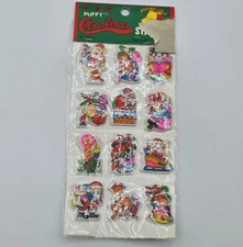 Vintage Christmas Puffy Stickers Vinyl 1980s Kmart New Imperial