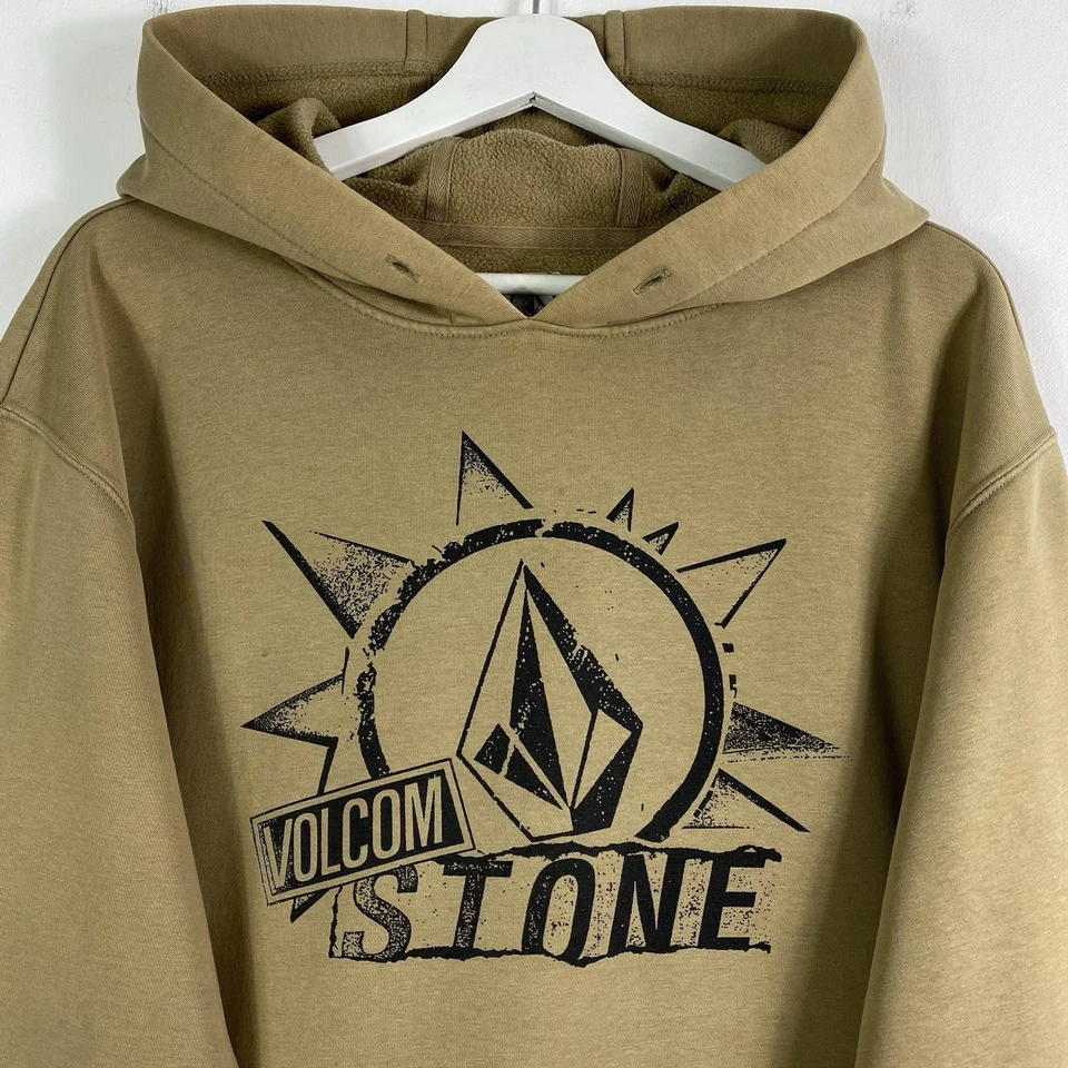 Volcom Hoodie Kapuzenpullover Herren Kapuzensweater Kapuzenpulli Gr.L Beige - Bild 3 von 4