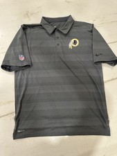 Nike Dri-FIT Washington Redskins Polo Shirt NFL Gray Striped Mens Large