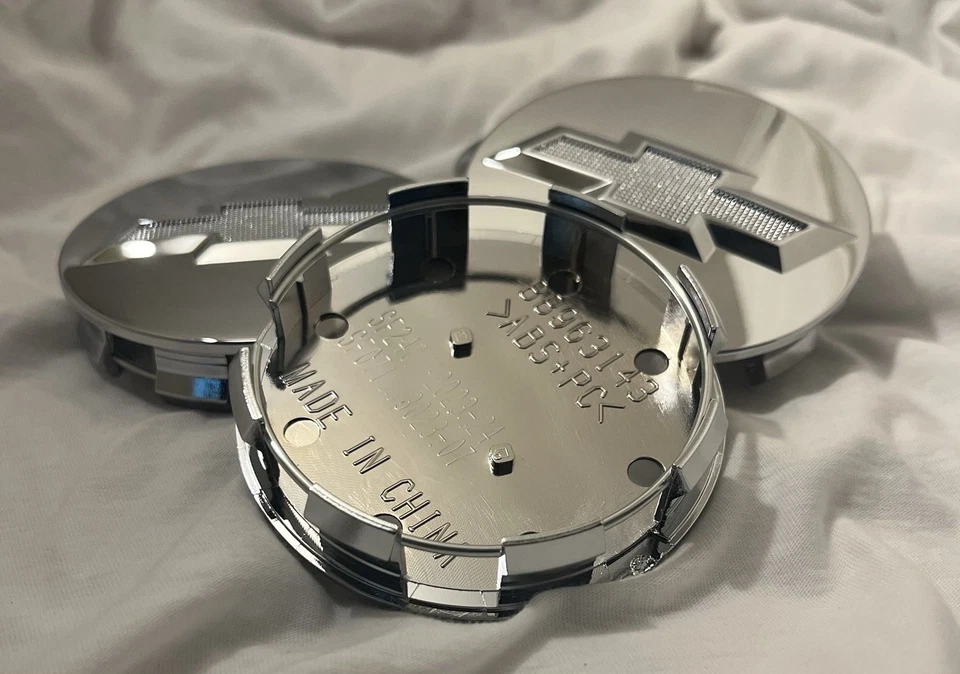 4 tapas centrales de rueda cromadas brillantes 83 mm para Chevy Silverado Suburban Tahoe Foto 3 de 3