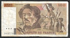 France 100 Francs Banknote - 1990 - Eugene Delacroix 349779
