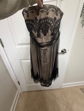 davids bridal dress black and beige size 22 worn once 