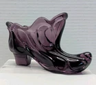Vintage Fenton Art Glass Amethyst Purple Glass Shoe Boot