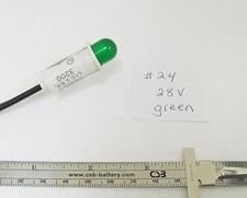 Leecraft 28V 40mA Green Incandescent Snapfit Indicator 6" wire Leads 1/2" Round