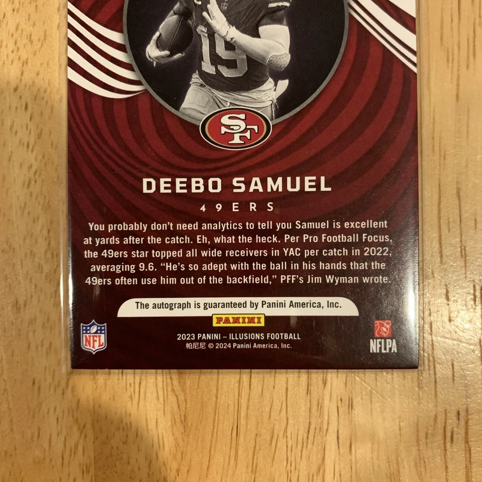 2023 Illusions Football Deebo Samuel Base Error Non Auto Back Misprint 49ers #90 - Image 3 of 3