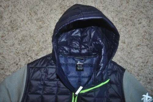 Boys Jacket ZeroXposur Hooded Hybrid Puffer Weather Resistant Blue Coat-sz 10/12 - Afbeelding 3 van 6
