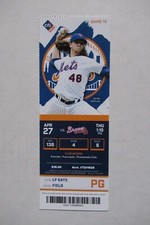 NEW YORK METS VS ATLANTA BRAVES 4/27/2017 FULL TICKET ~ JACOB DEGROM
