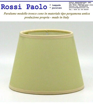 PAOLO ROSSI Paralume modello tronco cono finta pergamena produzione propria - made in Italy