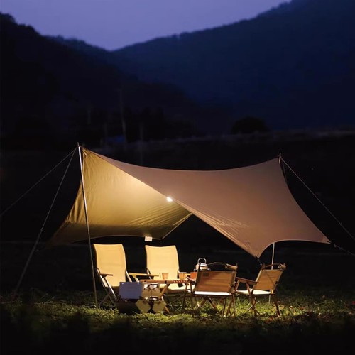 Camping Zeltplane 3mx4.5m Tarp Tragbar Sonnensegel mit Zeltstangen Sonnenschutz - Bild 11 von 12