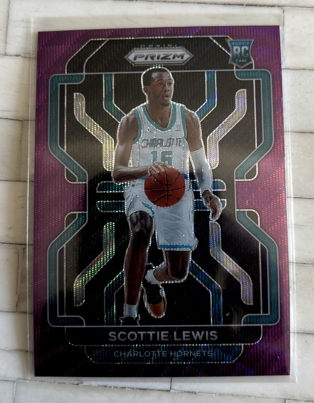 2021-22 Panini Prizm NBA Scottie Lewis Purple Wave SP Rookie RC Hornets