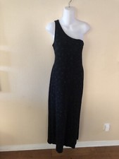 Vintage 90's Ronni Nicole Black One Shoulder Full Length Sz 6 Dress