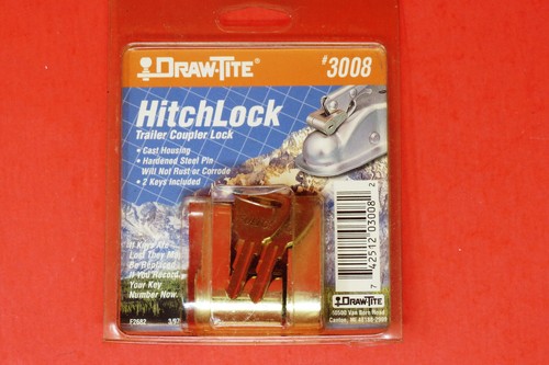 Set of 2 Draw Tite Trailer Coupler Hitch Locks 1/4" Pin 3/4" Span 2 Keys NOS - Bild 4 von 6