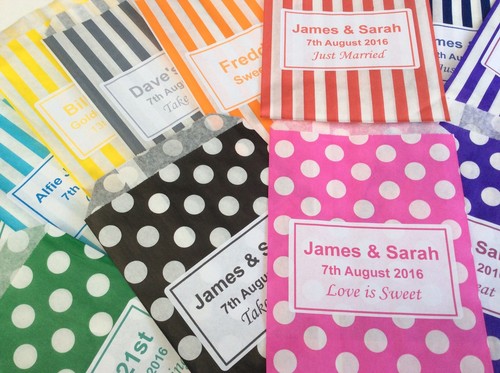 Personalised Sweet Bags - Weddings - Candy Cart - Birthday Party Bags - Picture 2 of 26