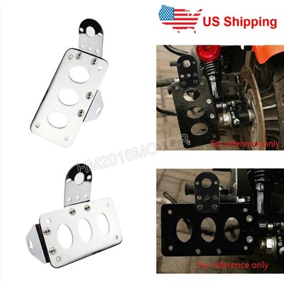3//4/" Hole Motorcycle Side Mount License Plate Bracket for Chopper Bobber Black