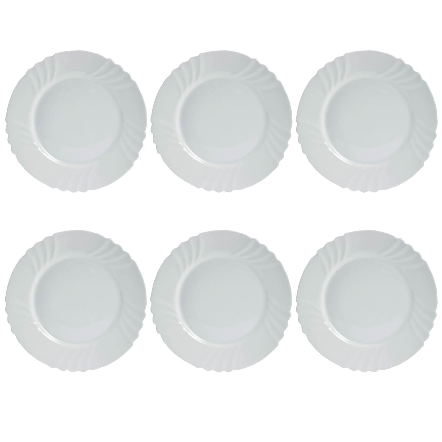 Set Of 6 Bormioli Rocco Ebro 20cm Side Fruit Dining Plate Tempered Opal Glass