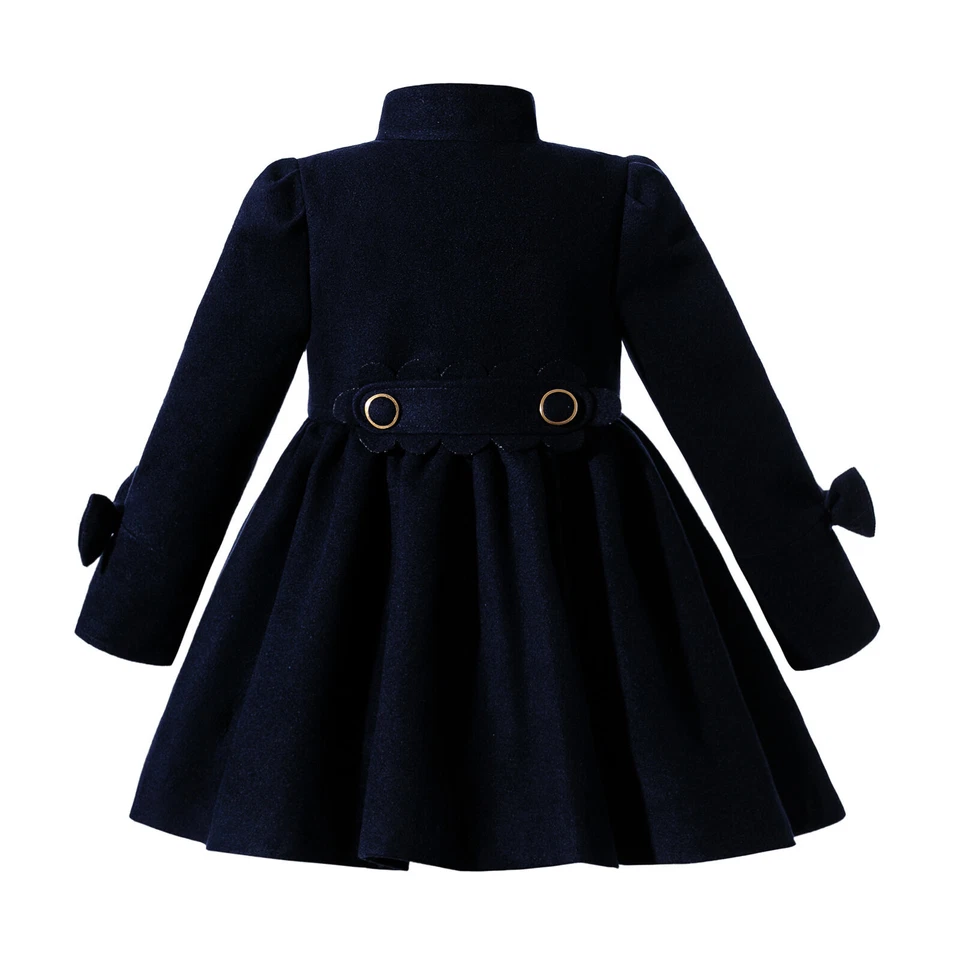 Дети девочек Рождество вечеринки теплое платье пальто зимняя парка с бантом кроличьего синий США - Изображение 3 из 4