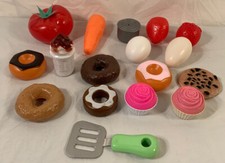 Vintage...Plastic..Lot Of 17 Pieces..Toy Play food and toy kitchen accessories