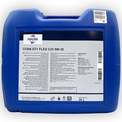 20 L Fuchs Titan GT1 Flex C23 5W-30 BMW-LL-04 MB 229.31 229.51 229.52 Opel