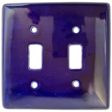 TalaMex Mexican Ceramic Wall Plate Cobalt Blue Double Switch Plate