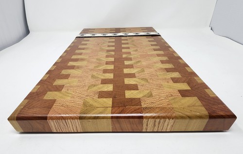 Cutting Board Hardwood End Grain Charcuterie Butcher block 17.25" X 10.5"X 1.5" - Picture 5 of 17