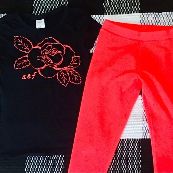 Abercrombie 10 12 Pantalones Grandes Camiseta Top Polar Azul Niños Niña Conjunto Conjunto Foto 3 de 4