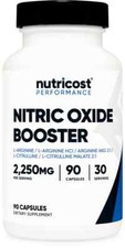 Nutricost Nitric Oxide Booster 2,250mg, 90 Capsules, 30 Servings - 08/2028