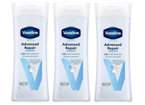 3x Vaseline Advanced Repair Body Lotion Intensive Care 400ml