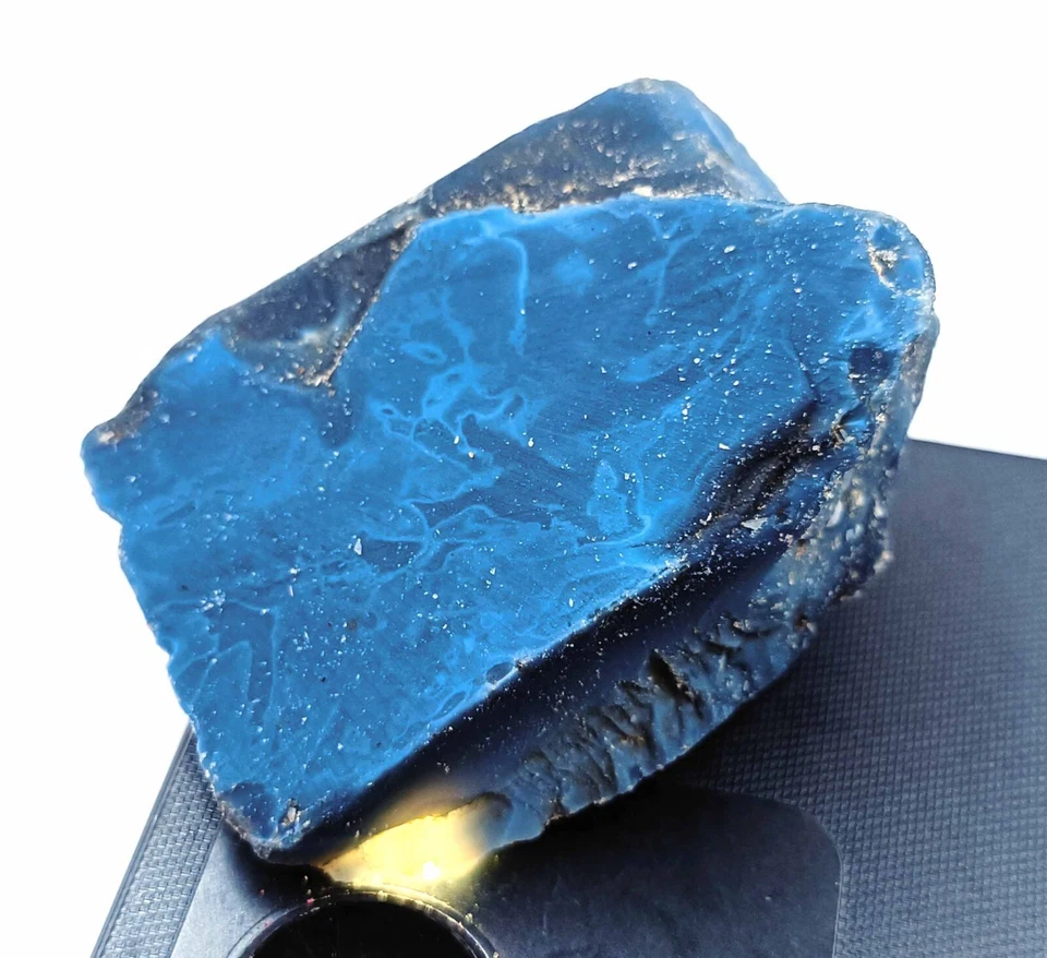 390 Ct Natural Sky-Blue Opal Certified Australia Uncut Rough Loose Gemstone 25S  - Image 2 of 4