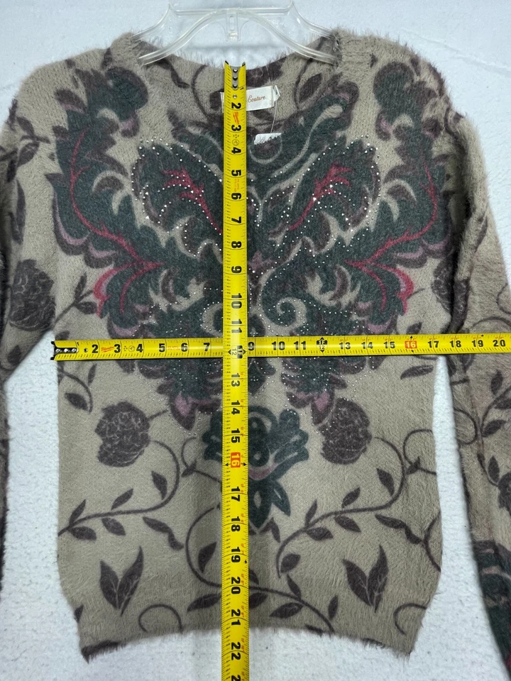 Suéter Simply Couture Mujer Pequeño Top Pullover Lana Acrílico Estampado Brillante Foto 4 de 4