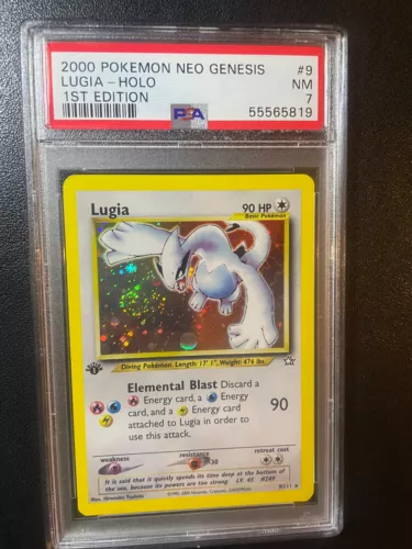 PSA NEAR MINT- 1st edition Lugia 9/111 Neo Genesis - SWIRL & GIANT CIRCLE HOLO